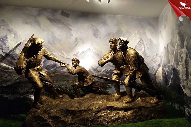 紅色革命主題雕塑，玻璃鋼雕塑